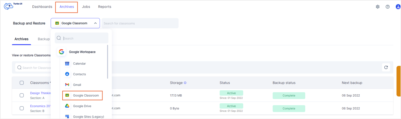 How to export Google Classroom Classwork data from the SysCloud backup